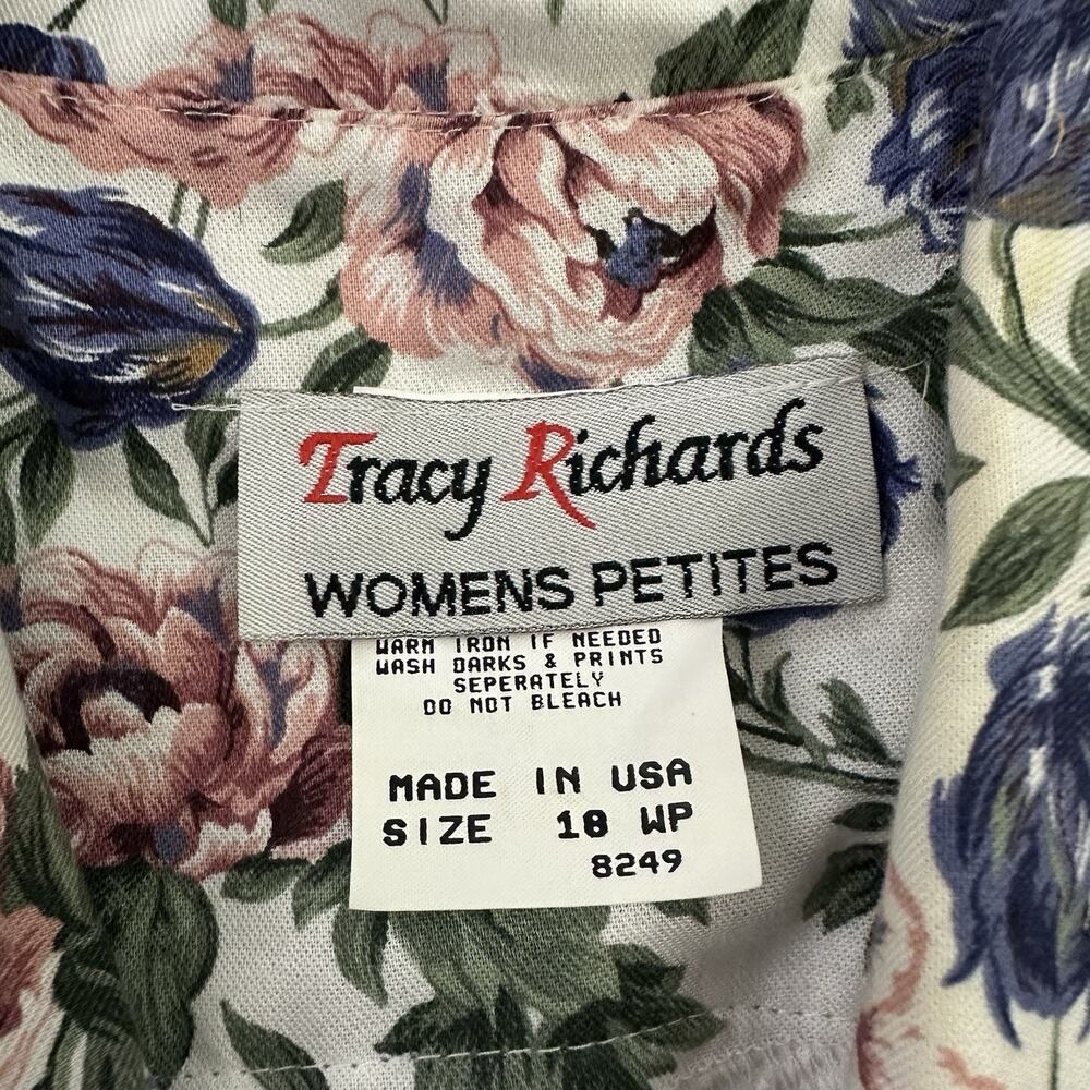 Tracy Richards Womens Vintage 90s Maxi Shirt Dress Size 18 WP Pink Blue Floral - Picture 7 of 12